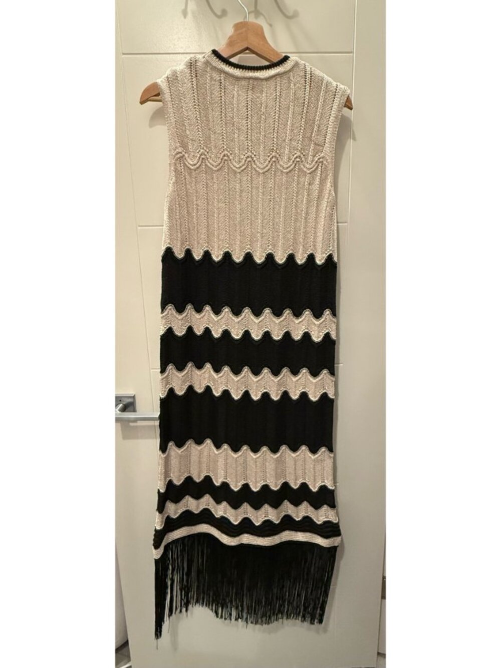 MANGO Women's Fringed Hem Midi Dress Size L - Picture 3 of 15